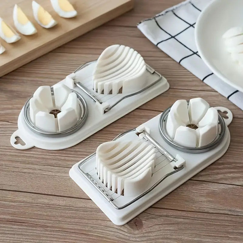 2in1 Stainless Steel Egg Slicer Hard Eggs Cutter Multifunctional Kitchen Tool