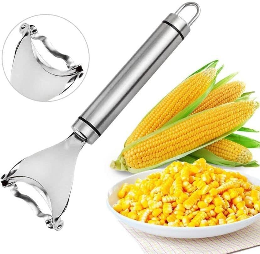 Stainless Steel Corn Cob Peeler Stripper Remover Kitchen Cutter Thresher Tool US