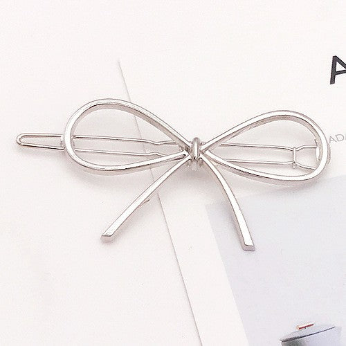 4pcs Metal Bow Hair Clips Barrettes Chic Hair Pin Simple Hair Accessories