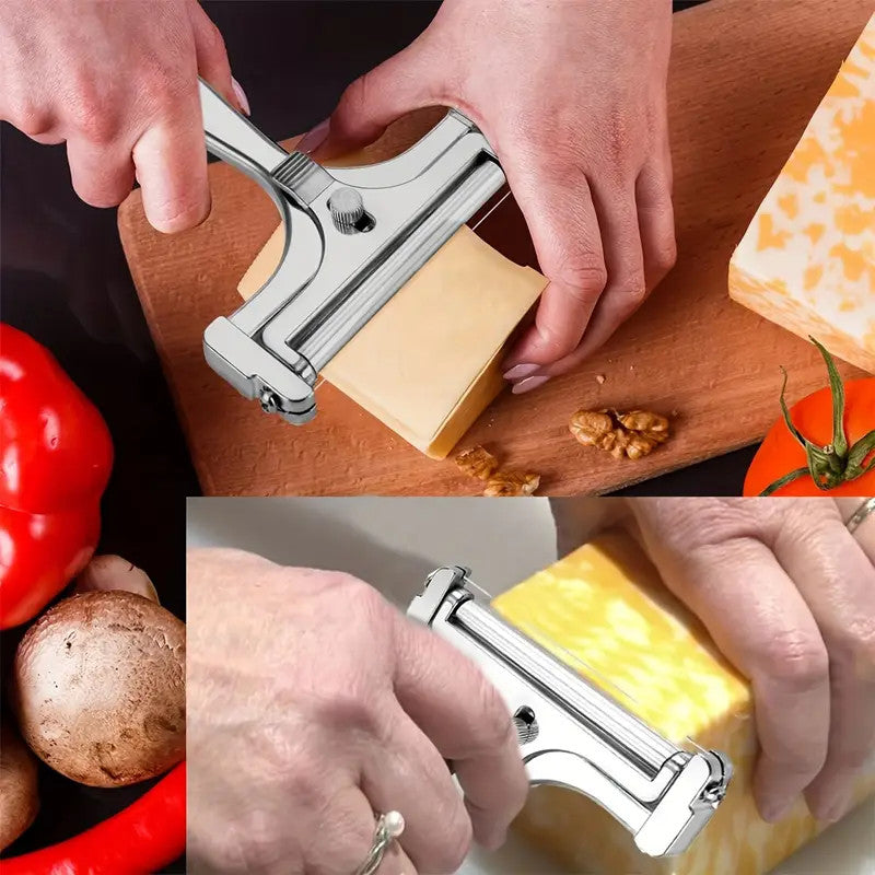 Wire Cheese Slicer Stainless Steel Adjustable Thickness Cheese Cutter Tool