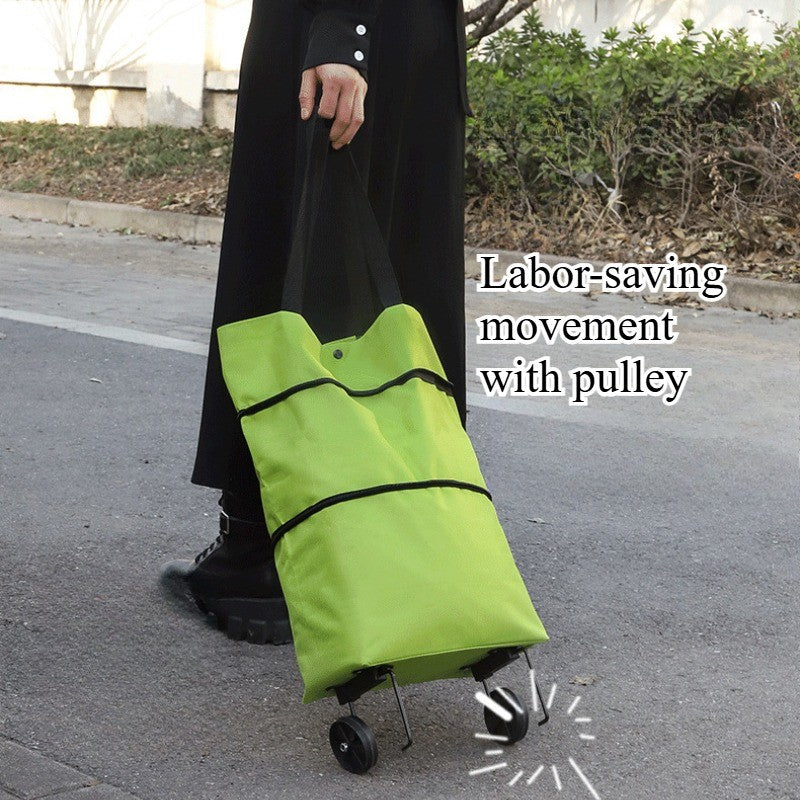 Portable Foldable Shopping Trolley With Wheels Grocery Bags Shopping Cart Tote