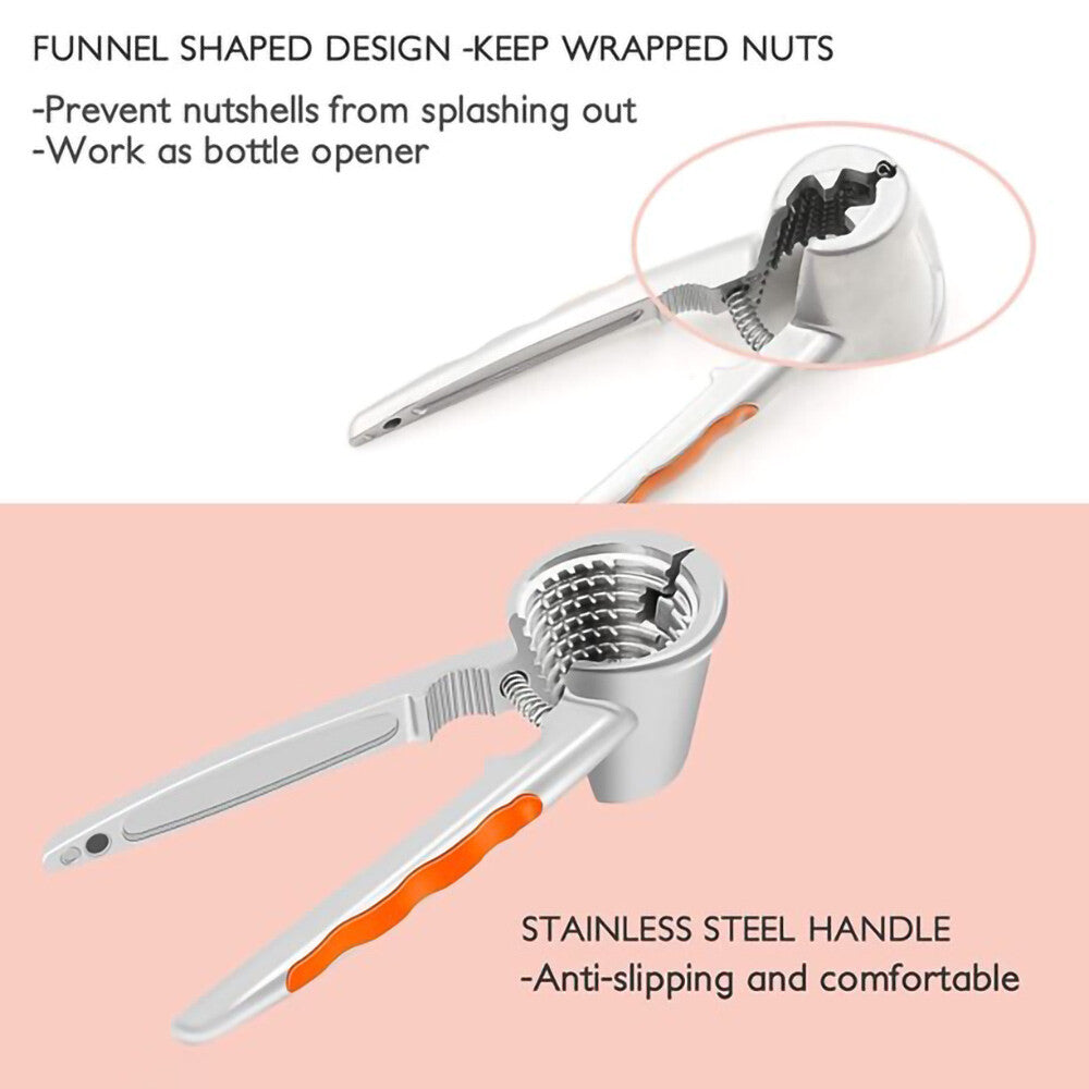 Heavy Duty Nut Cracker with Ergonomic Non-Slip Grip Pecan Walnut Opener Tool