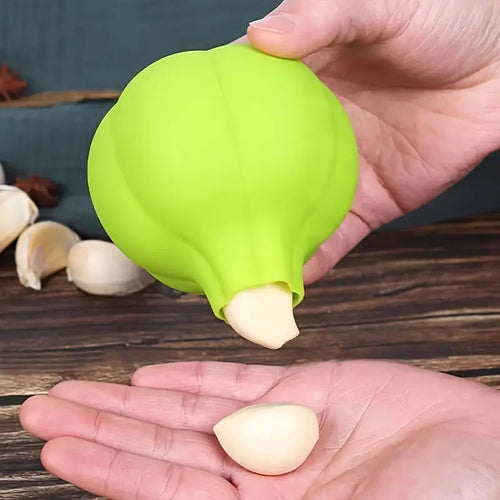 1 Pcs Silicone Manual Rolling Garlic Peeler Kitchen Tool Yello Simple Easy