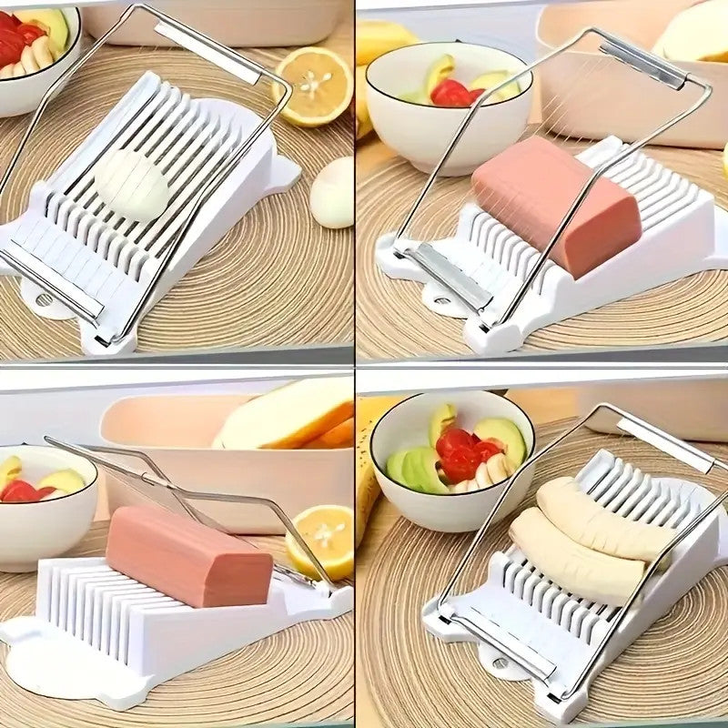 1Pcs Stainless Steel Manual Luncheon Meat Egg Slicer Multipurpose Kitchen Cutter