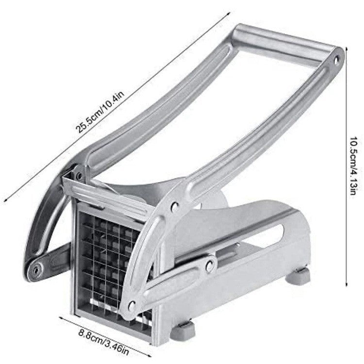 Stainless Steel French Fry Cutter Potato Slicer with 4 Interchangeable Blades