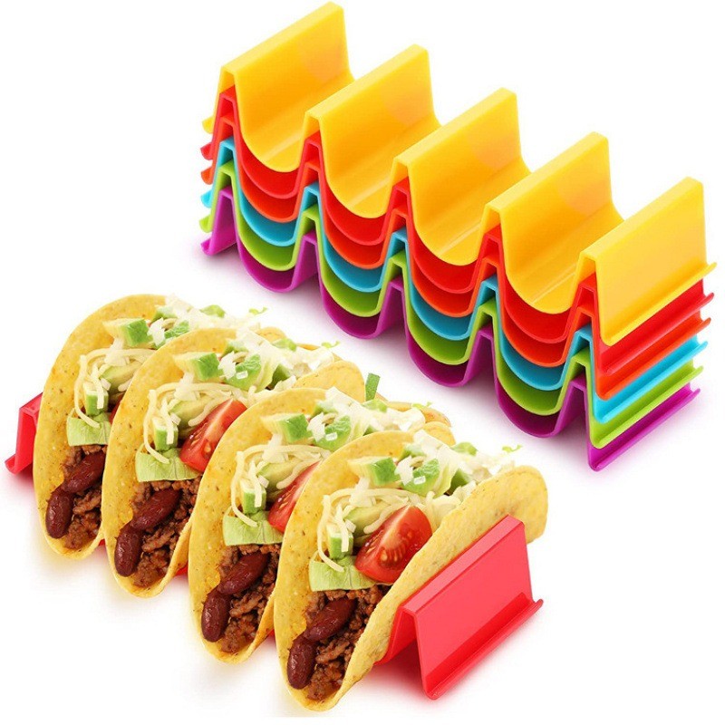 1 Pcs Wave Taco Holder Stand – BPA-Free Plastic Rack Tray for Mexican Cooking