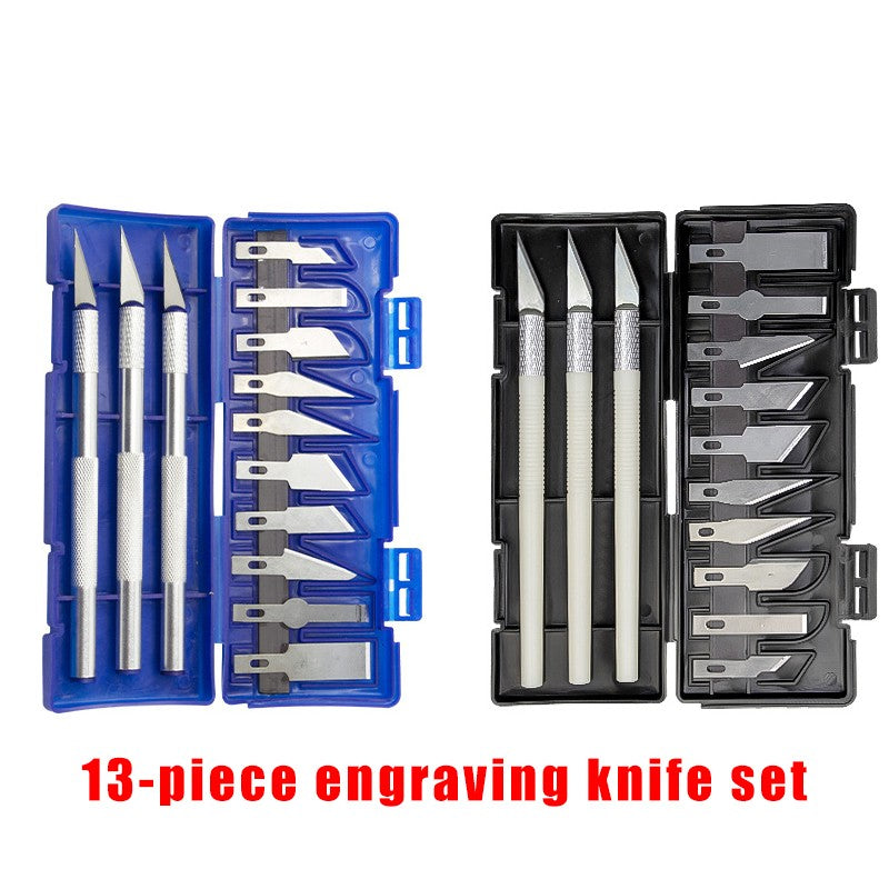 13 Pcs Hobby Knife Set Craft Razor Exacto Blade Cutter Tool Precision Cutting