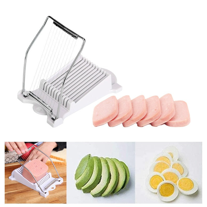 1Pcs Stainless Steel Manual Luncheon Meat Egg Slicer Multipurpose Kitchen Cutter