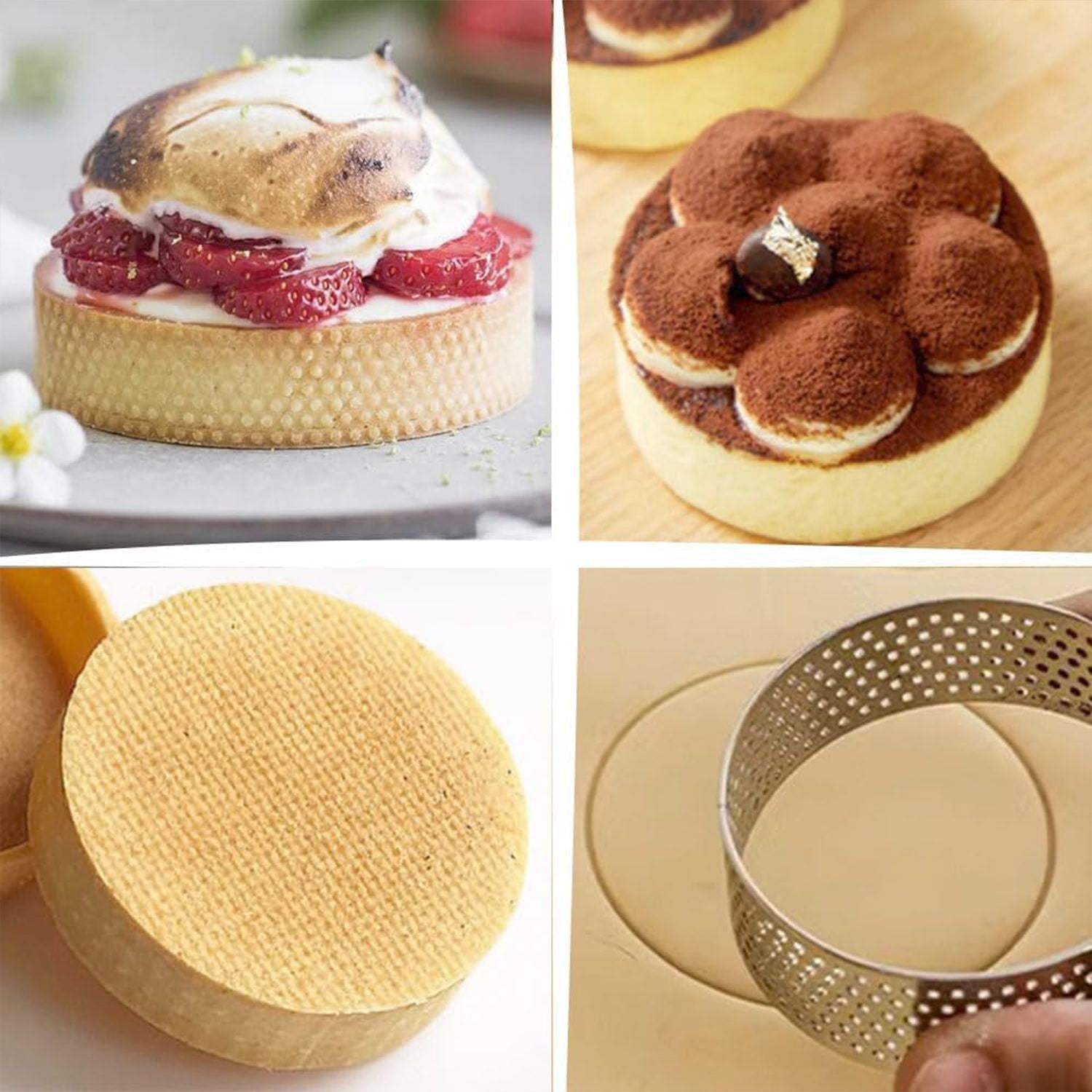 Stainless Steel Cake Ring 12PCS Round Tart Rings Metal Pastry Ring Molds