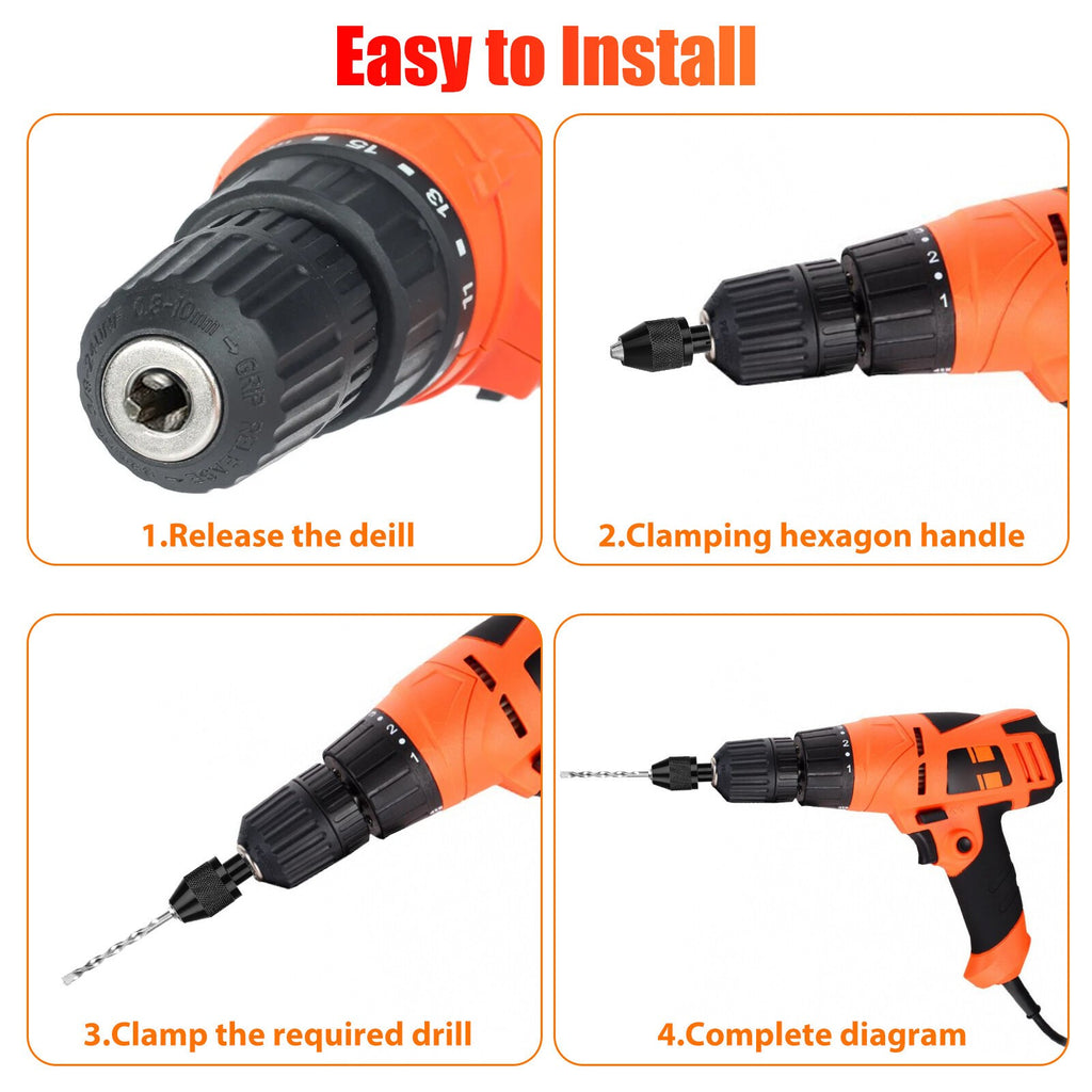 1 Pcs Hex Shank Quick Change Keyless Chuck Adapter Drill Bit Driver Converter