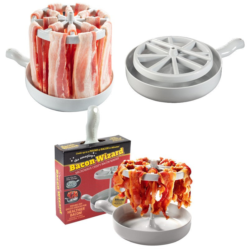 1PC Microwave Bacon Wizard Crispy Bacon Maker Crispier Healthier Quicker Results