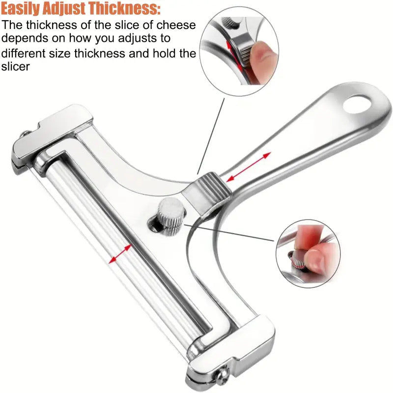 Wire Cheese Slicer Stainless Steel Adjustable Thickness Cheese Cutter Tool