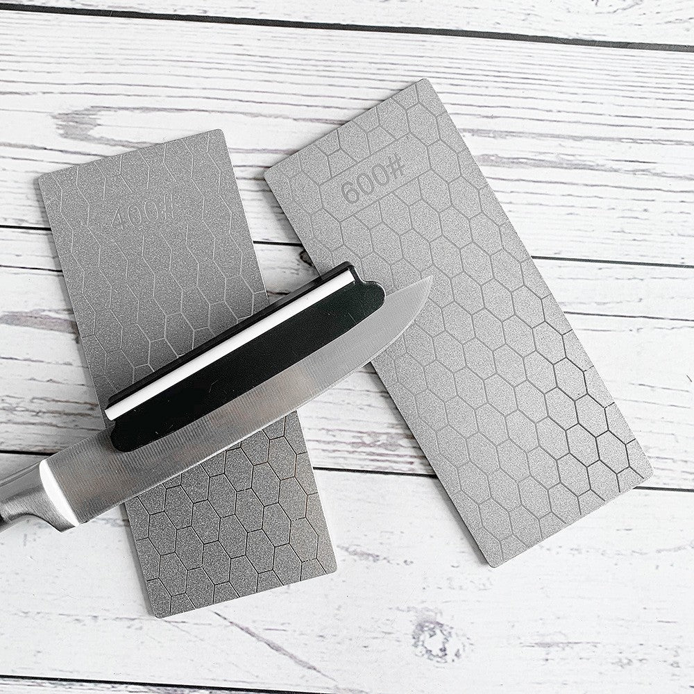 Diamond Knife Sharpener Plate 3PCS 200/400/1000 Grit Honing Bench Stone Kit Set