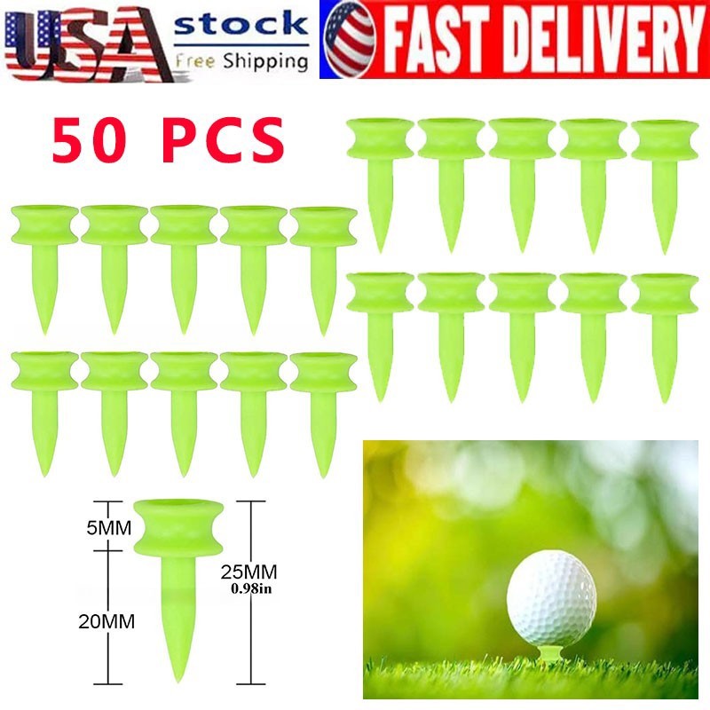 50PC Plastic Golf Tee Position-Limiting Golf Castle Tee 25mm Golf Accessories US