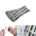 US Heavy Duty Self-Locking Stainless Steel Metal Zip Ties 100 Pcs Cable Ties