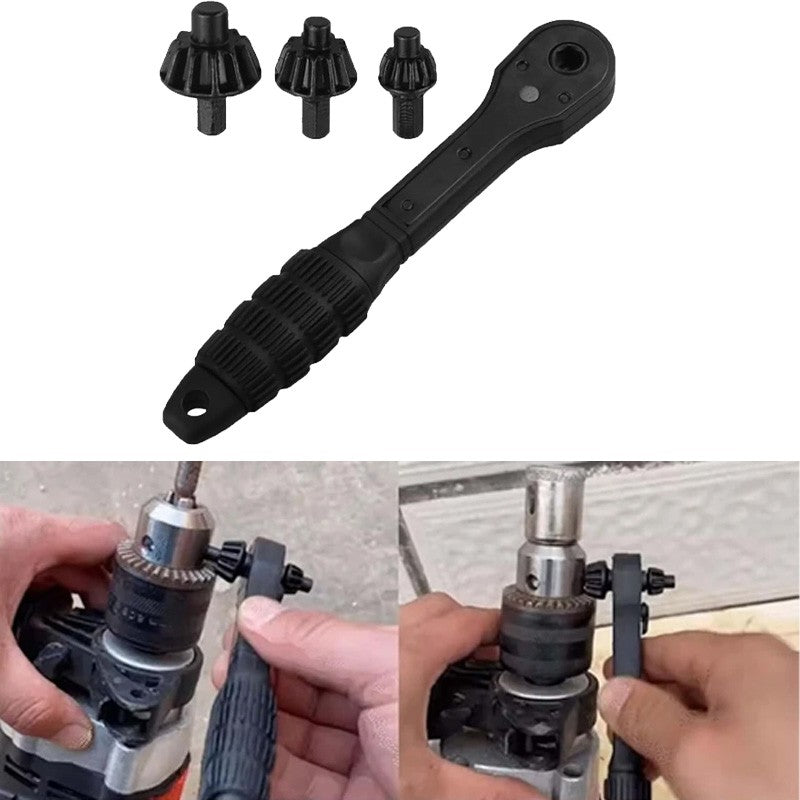 Heavy Duty 2-in-1 Drill Chuck Key Wrench Ratchet Spanner Universal Replacement