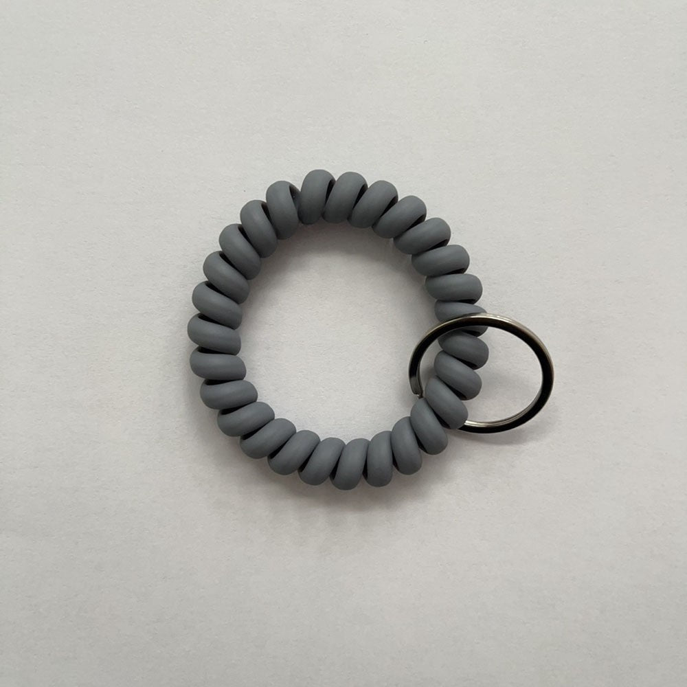 6 Pcs Spiral Wrist Coil Keychain Set Decorative Stretch Wristbands Key Rings