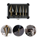 5Pcs HSS Cobalt Hole Large Metal Step Drill Bit Set Titanium Cutter Cone 50 Size