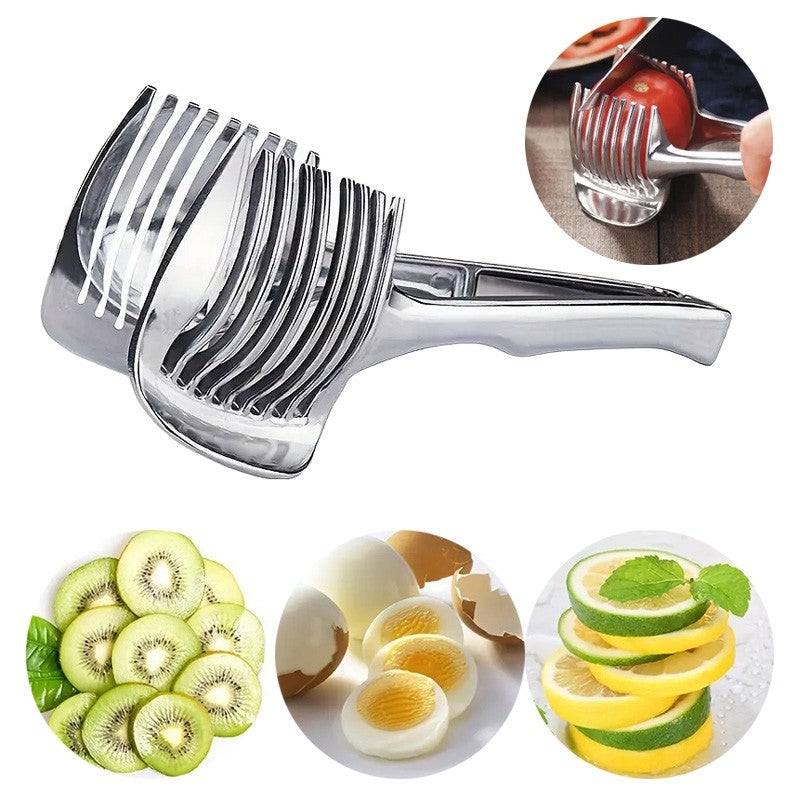 Handheld Stainless Steel Tomato Lemon Orange Slicer Kitchen Cutter Gadget Tool