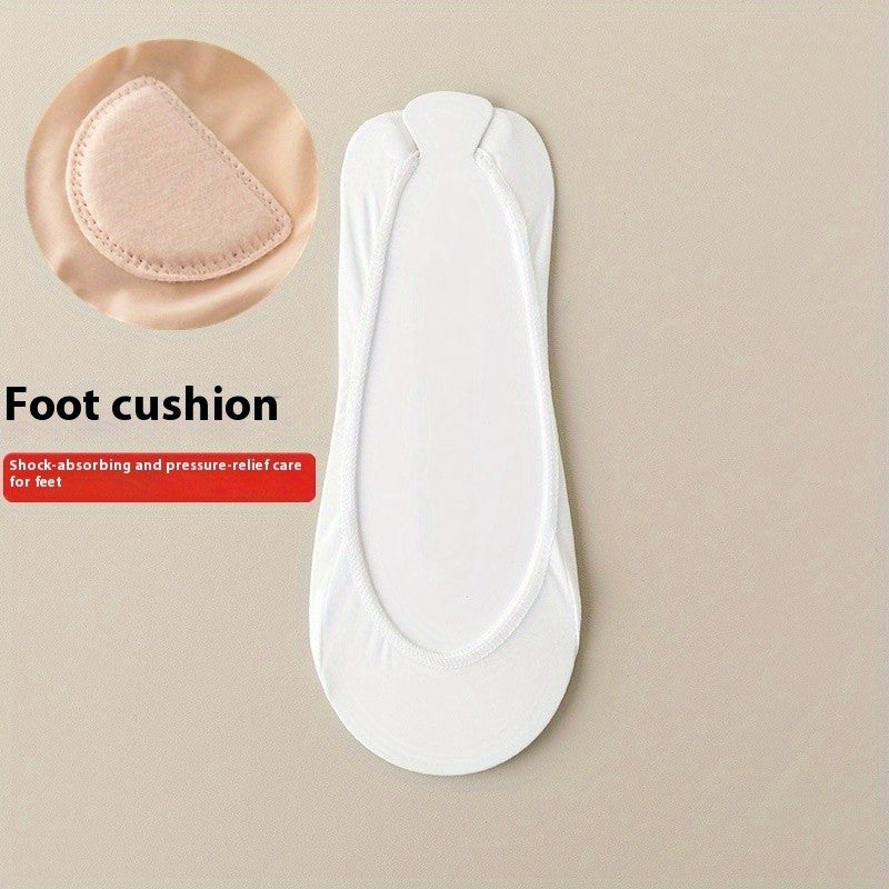 1pc Ice Silk Women's Summer Boat Socks Invisible Thin Heel Breathable Anti-Slip