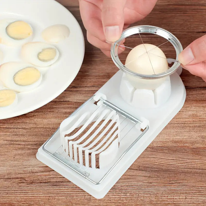 2in1 Stainless Steel Egg Slicer Hard Eggs Cutter Multifunctional Kitchen Tool