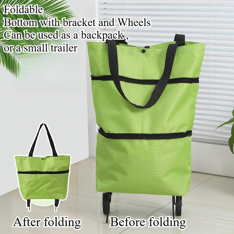 Portable Foldable Shopping Trolley With Wheels Grocery Bags Shopping Cart Tote