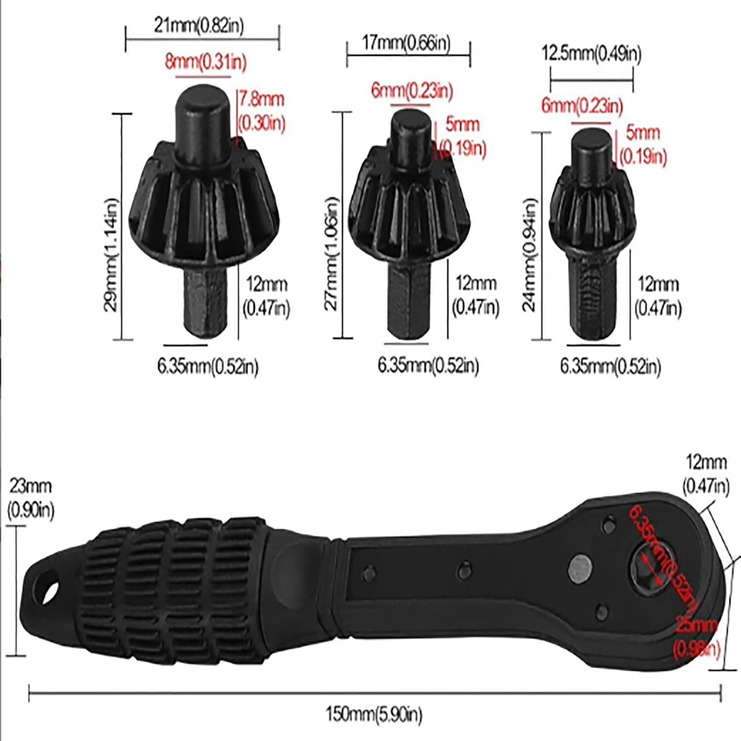 Heavy Duty 2-in-1 Drill Chuck Key Wrench Ratchet Spanner Universal Replacement