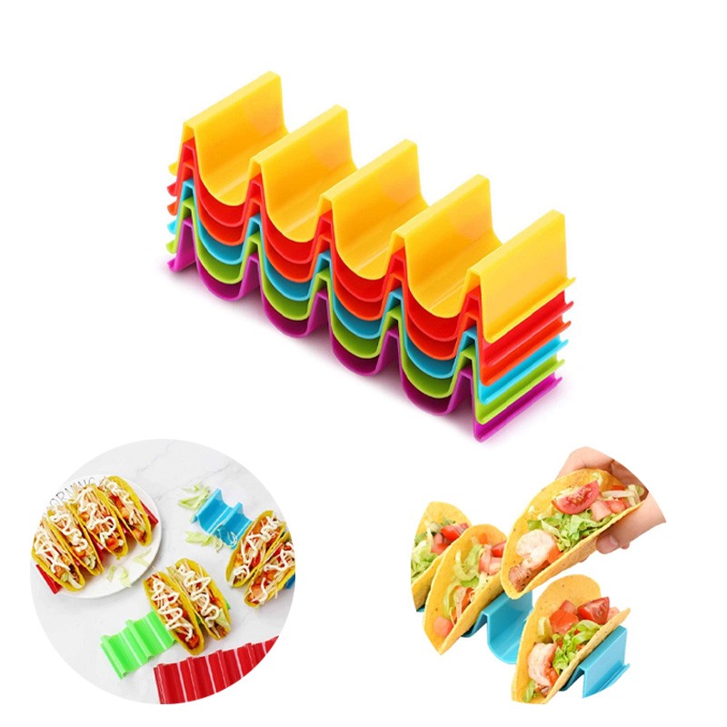 1 Pcs Wave Taco Holder Stand – BPA-Free Plastic Rack Tray for Mexican Cooking
