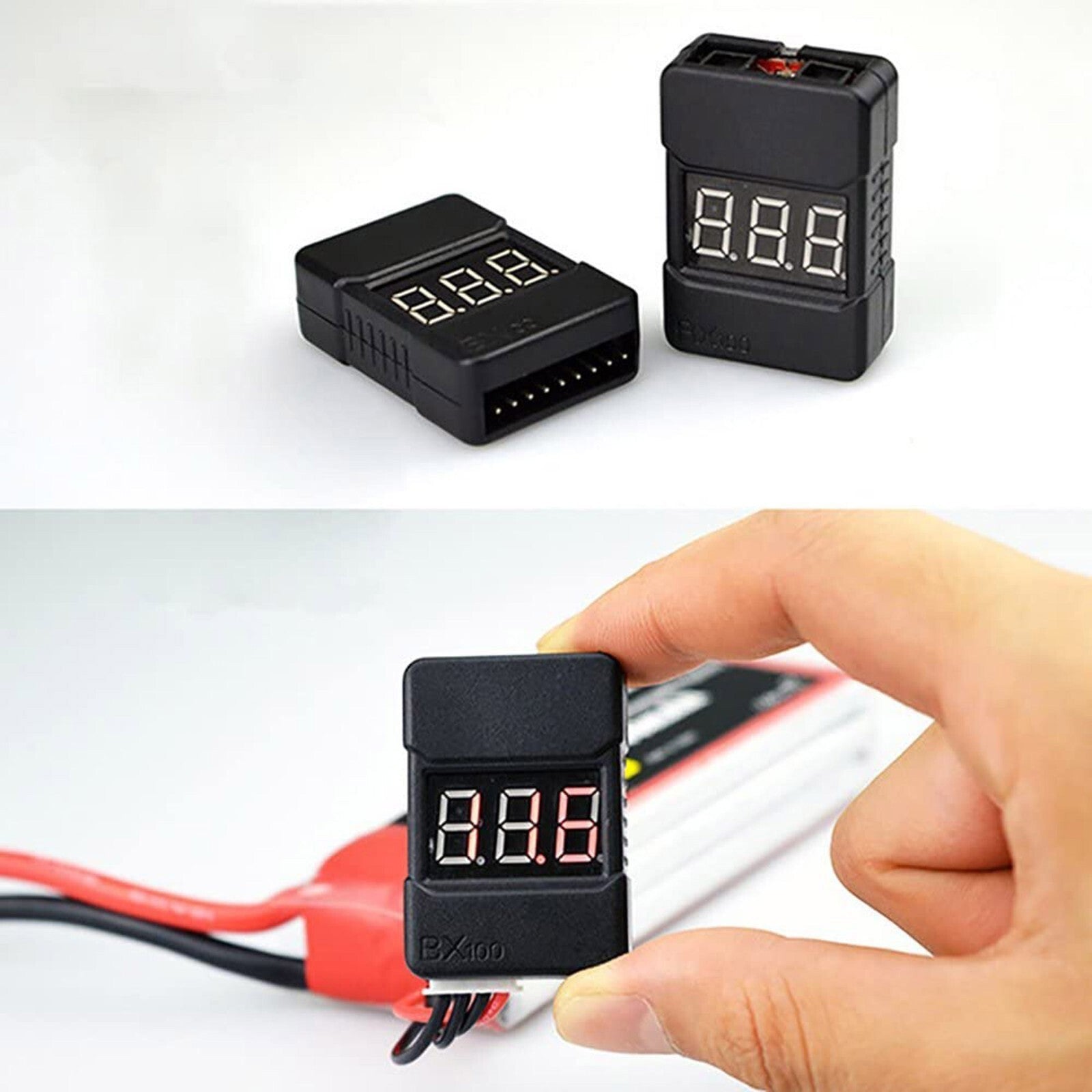 BX100 1-8S Lipo Battery Tester Low Voltage Buzzer Alarm LED Power Display Tool