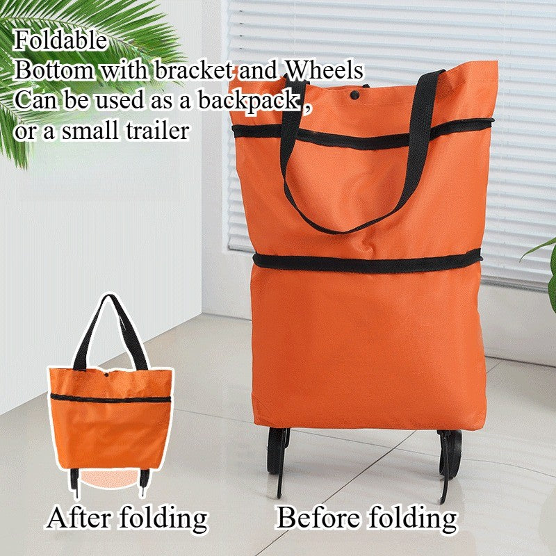 Portable Foldable Shopping Trolley With Wheels Grocery Bags Shopping Cart Tote