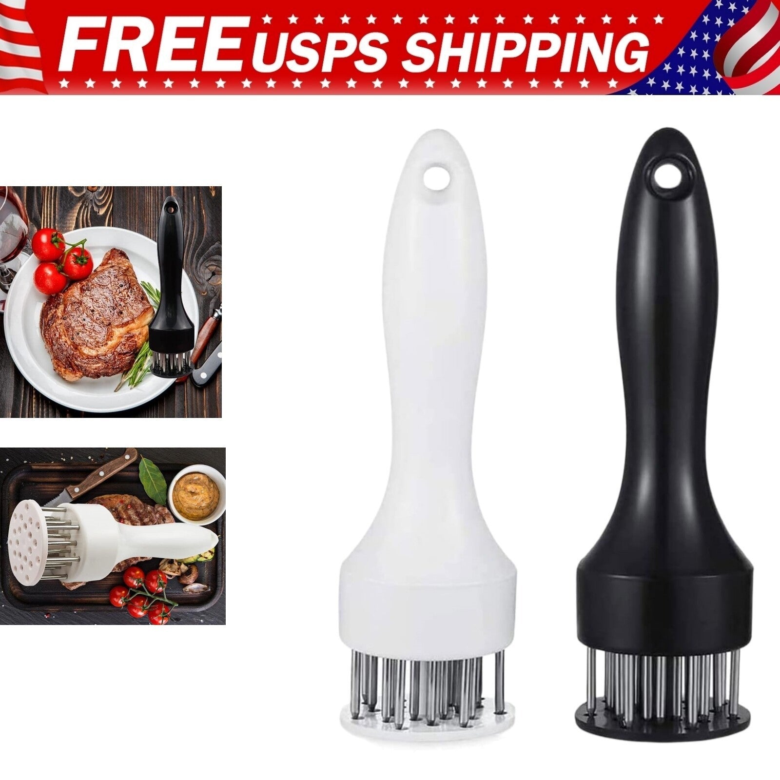 Meat Tenderizer Tool with 21 Ultra Sharp Stainless Steel Needle Dishwasher Safe