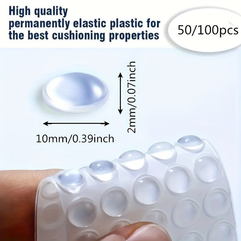 50/100Pcs Clear Self Adhesive Rubber Bumpers Cabinet Door Sound Dampening Bumper