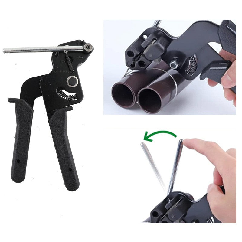 Heavy Duty Stainless Steel Cable Ties Gun Kit Metal Zip Ties Fastening Tool
