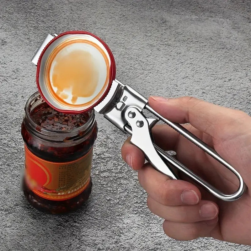 Multifunctional Stainless Steel Can Opener Adjustable Jar Lid Gripper Easy Tool