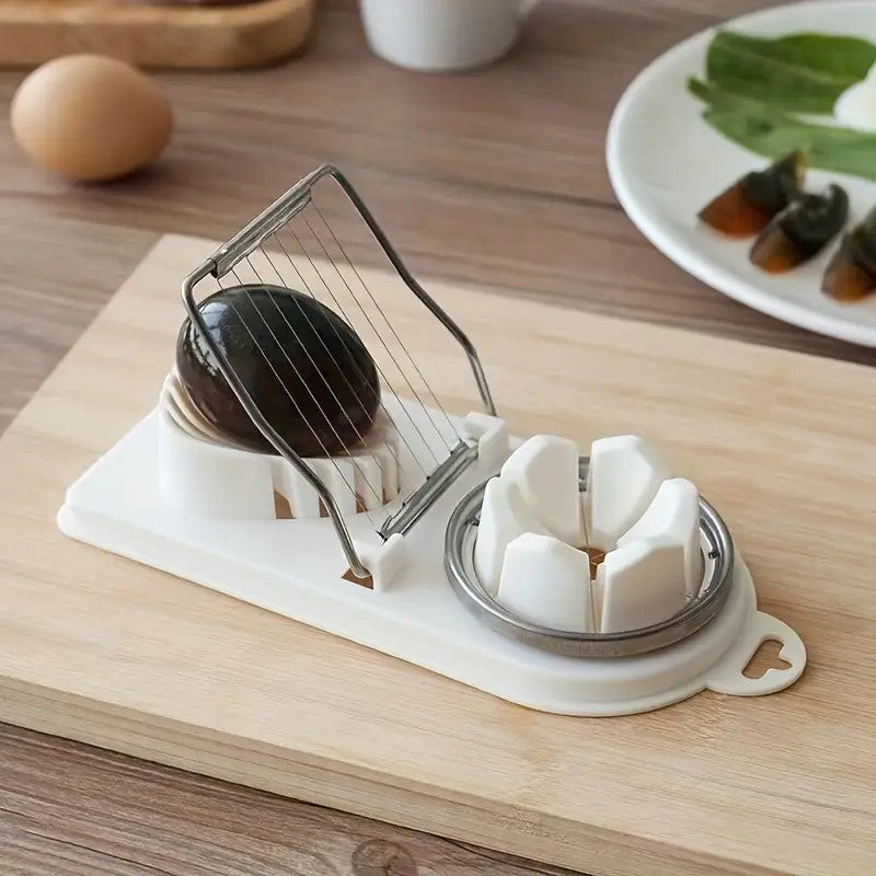 2in1 Stainless Steel Egg Slicer Hard Eggs Cutter Multifunctional Kitchen Tool