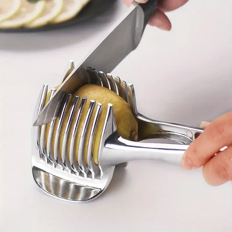 Handheld Stainless Steel Tomato Lemon Orange Slicer Kitchen Cutter Gadget Tool