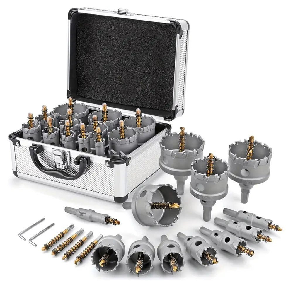 12Pcs TCT Carbide Hole Saw Kit Heavy Duty Metal Hole Cutter Drill Bits Set