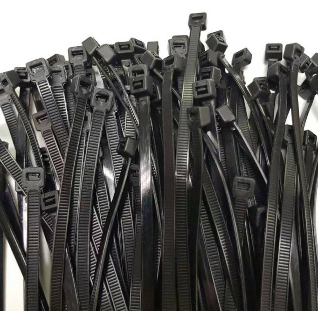 UL Nylon Cable Ties 100pc Black/White Heavy Duty UV Resistant Wire Zip Wrap