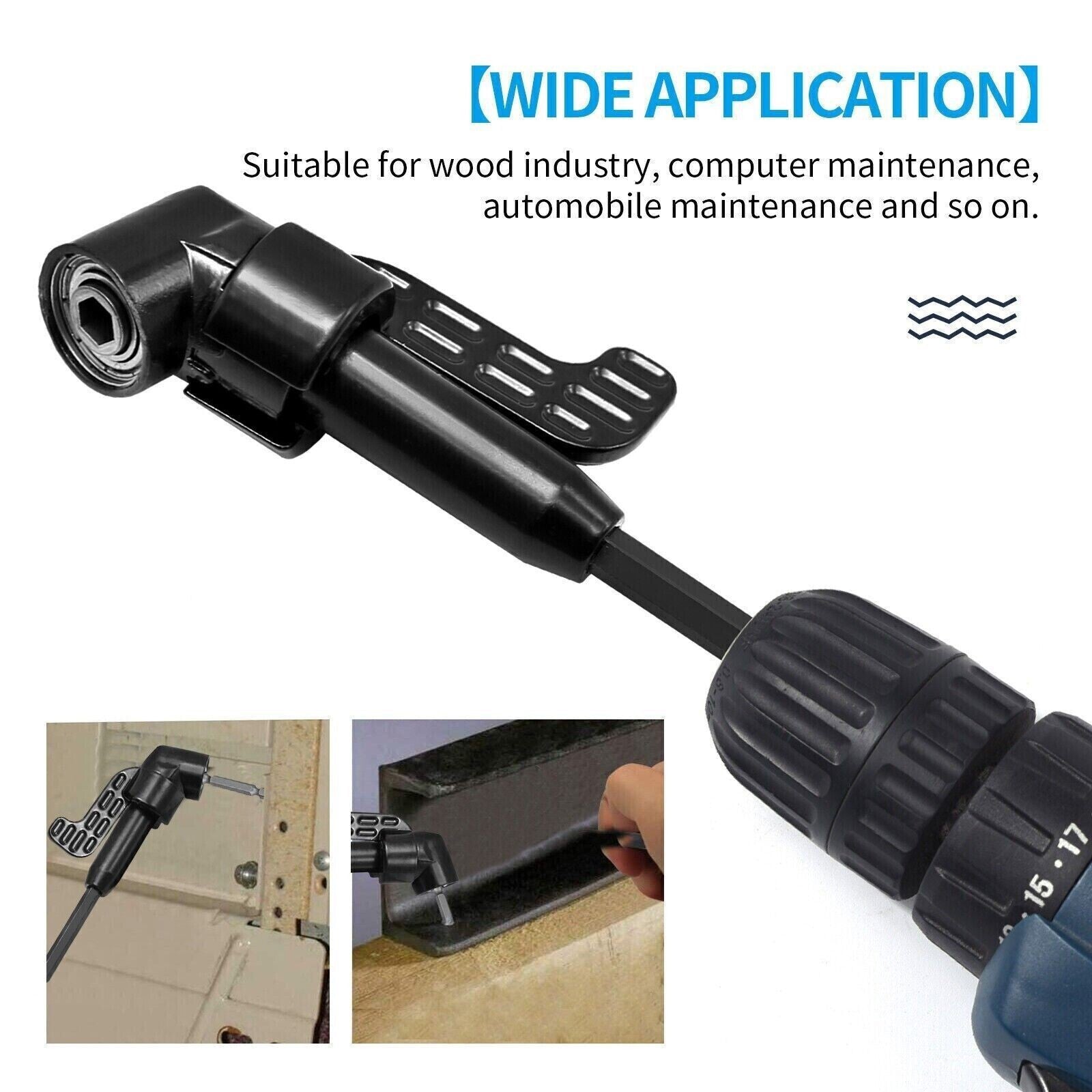 105° Right Angle Flexible Shaft Drill Bit Extension 1/4" Hex Socket Adapter Set