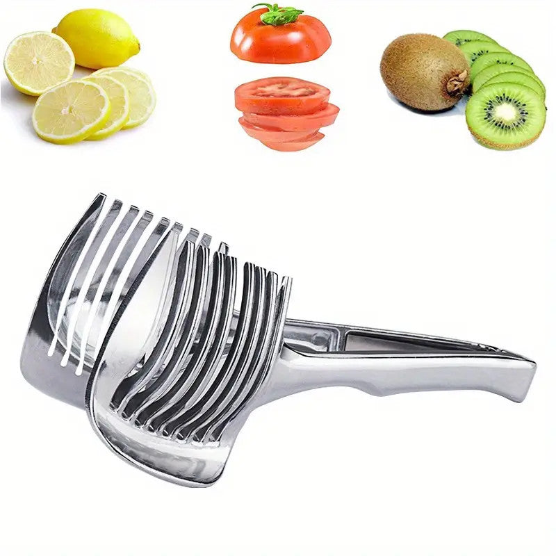 Handheld Stainless Steel Tomato Lemon Orange Slicer Kitchen Cutter Gadget Tool