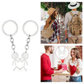 Matching Couples Heart Keychains 2Pcs Friendship Stainless Steel Keychain