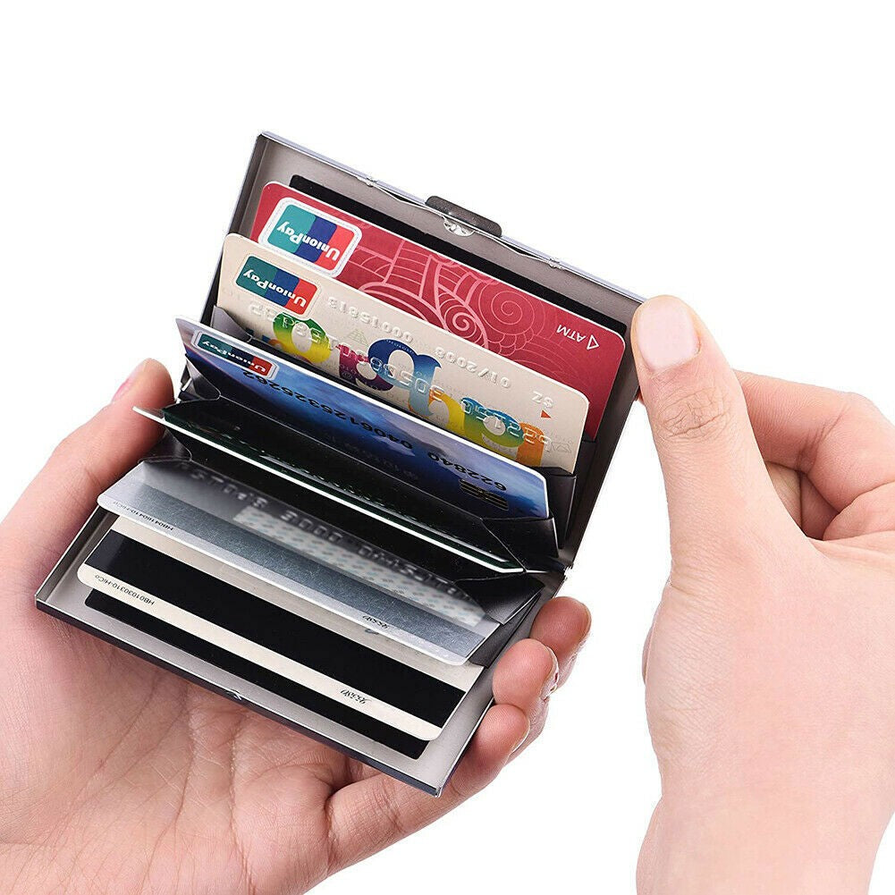 1X RFID Blocking Metal Wallet Stainless Steel Credit Card Holder Protective Case