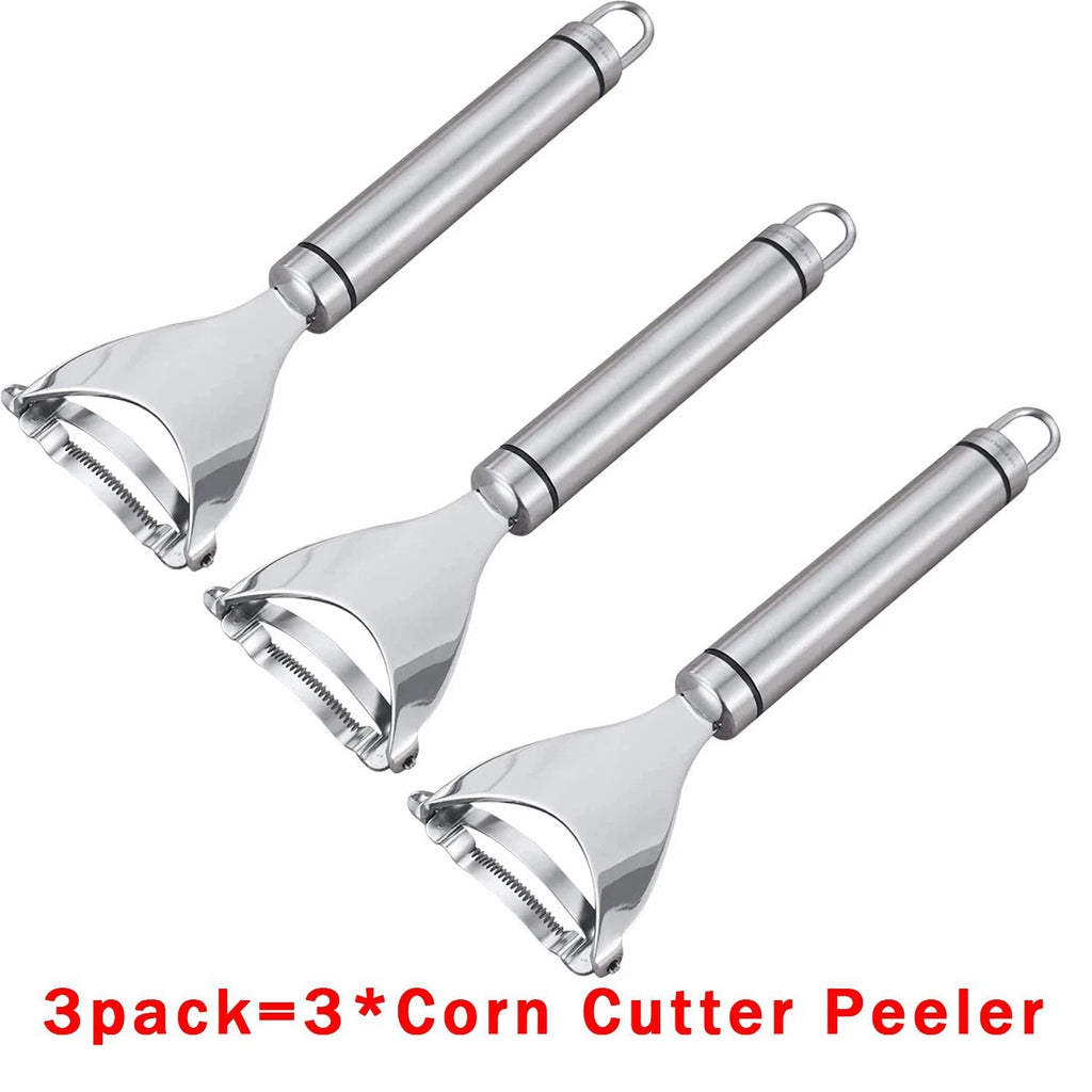 Stainless Steel Corn Cob Peeler Stripper Remover Kitchen Cutter Thresher Tool US