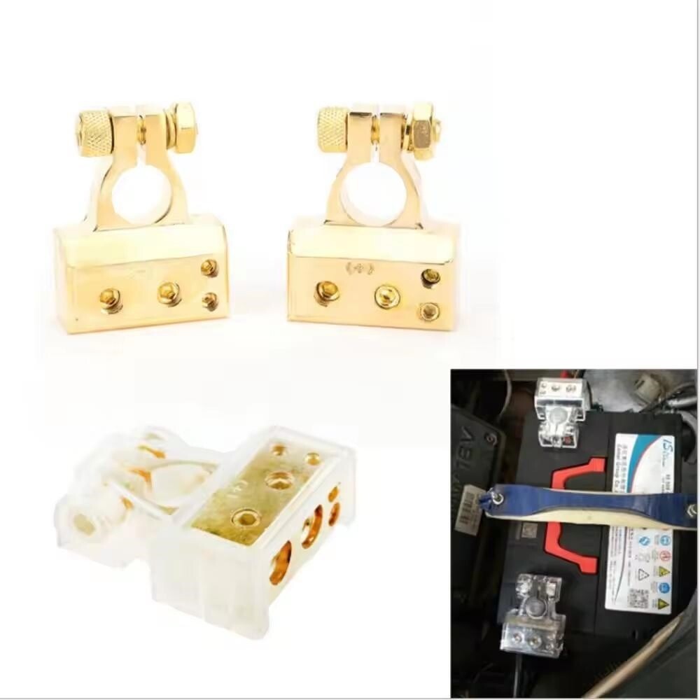Car Battery Terminals 0 2 4 6 8 GA AWG Gauge Clamp Post Positive Negative