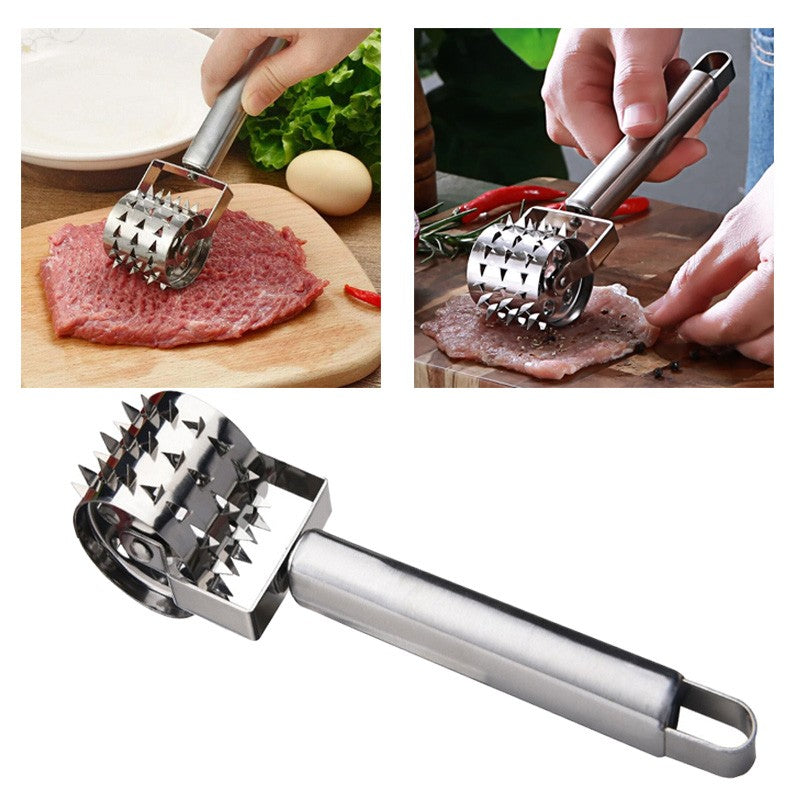 Meat Tenderizer Roller Tool Stainless Steel Hammer Mallet Steak Beef Chicken