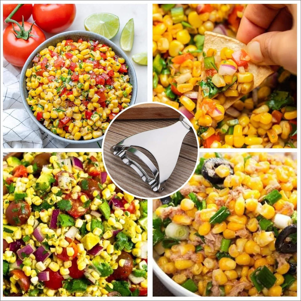 Stainless Steel Corn Cob Peeler Stripper Remover Kitchen Cutter Thresher Tool US