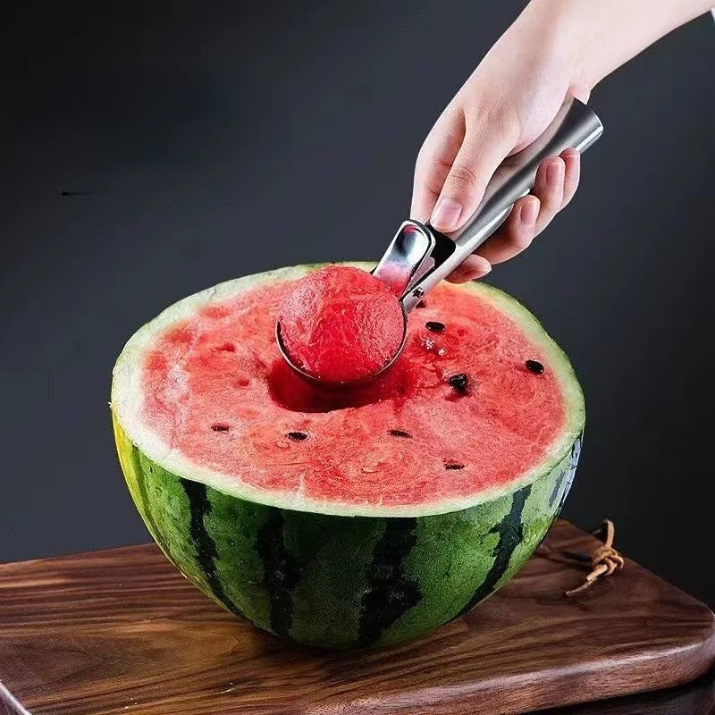 Stainless Steel Ice Cream Scoop Easy Trigger Cookie Watermelon Dough Spoon