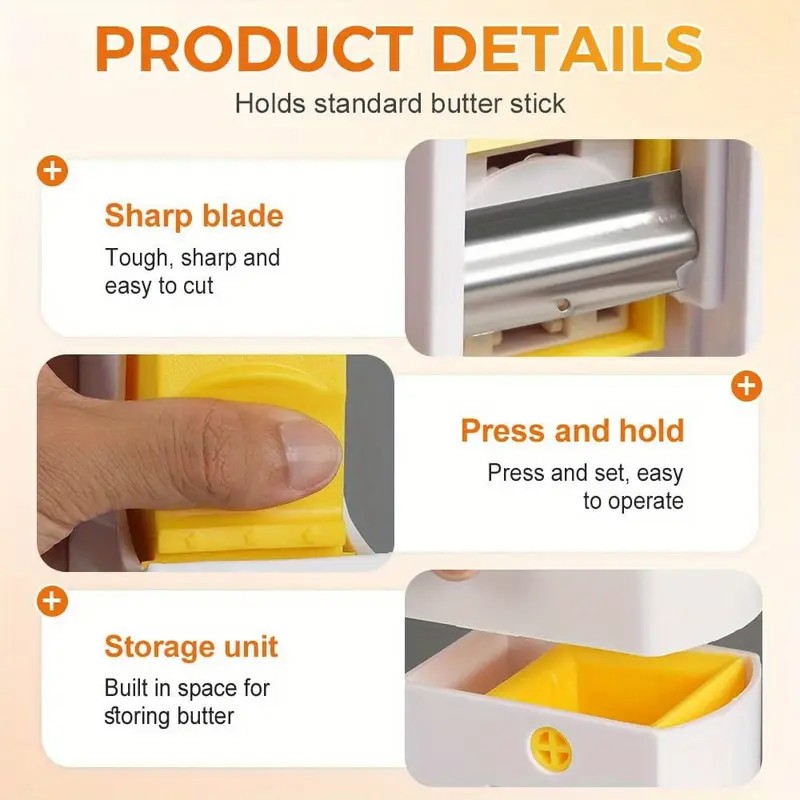 Cheese Slicer Butter Cutter One Click Tool With Stainless Steel Blade Bread Cake