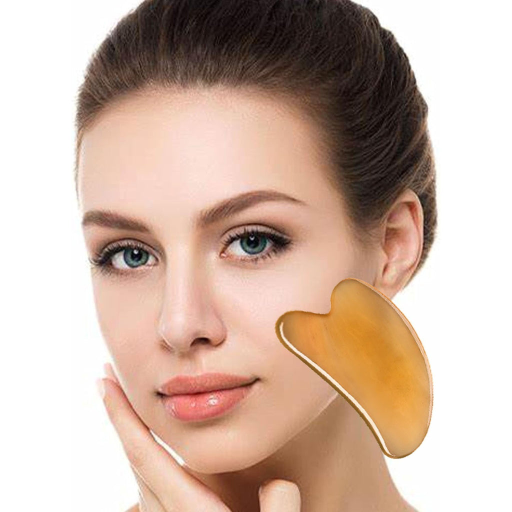 Facial Beauty Gua Sha Tool Natural Ox Horn Board Face Scraping Massage
